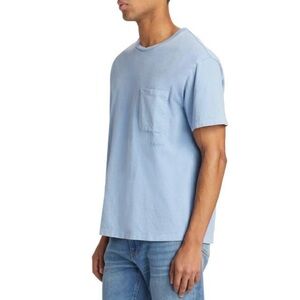 FRAME Men’s Size Large Cotton Crewneck T-Shirt Chest Pocket Vintage Light Blue